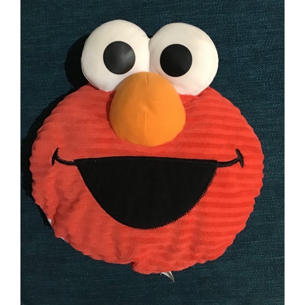 Sesame Street Elmo Giggle Face Laughing Pillow Plush Head EUC